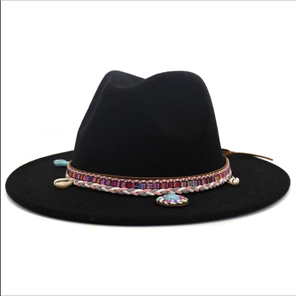 Felt Fedora Vintage Wide Brim Panama Hat - Picture 1 of 2